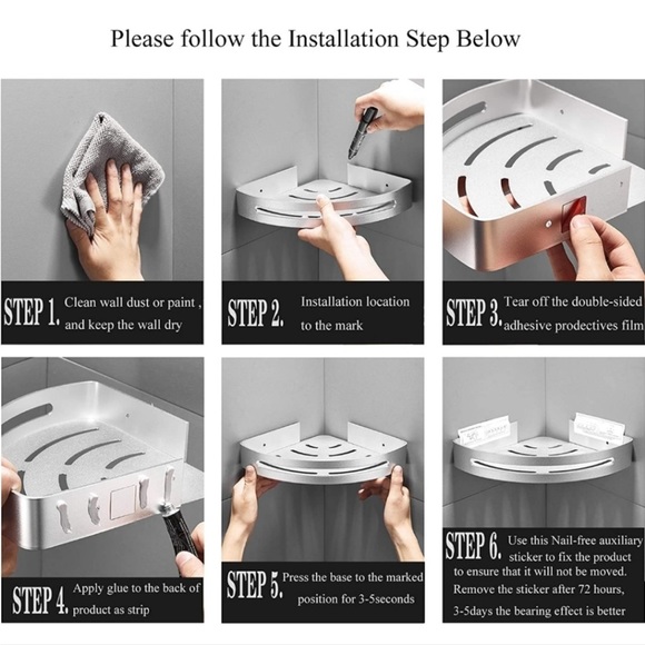 Brand New METAL Corner Shelf Bathroom Shower Accessories tub bath shampoo holder - Picture 5 of 10